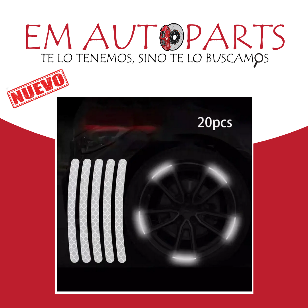 Calcomanias autoadhesivas reflectantes con forma de tira